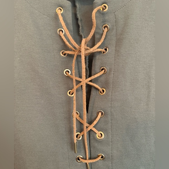 Lauren Ralph Lauren Lace Up Neck T-Shirt Tunic Dress Green Size LG - Picture 6 of 7